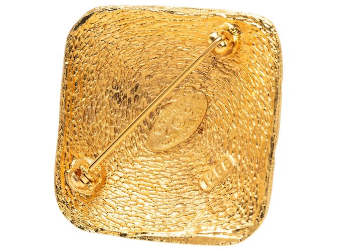 Spilla Chanel Gold CC placcata oro con diamanti D'oro - vista 3