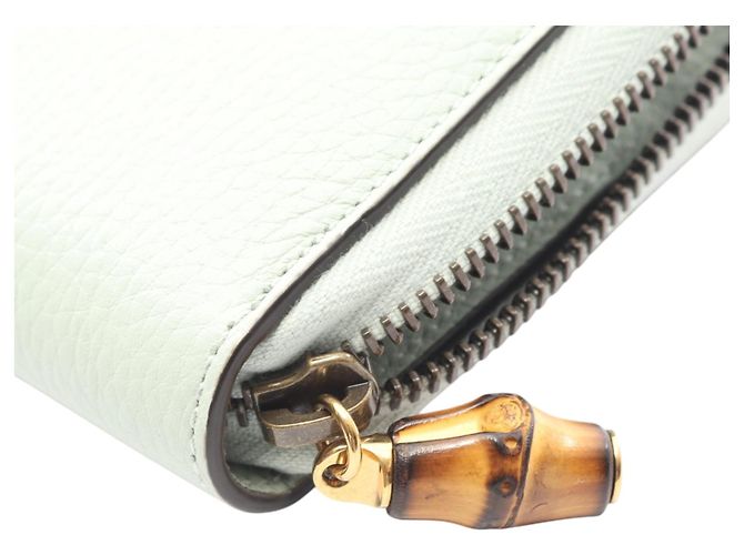 Bamboo Cartera larga Gucci de piel verde con bambú - vista 7