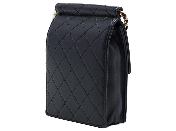 Chanel Black Quilted Lambskin Vertical Chic Pearls Flap Nero - vista 2