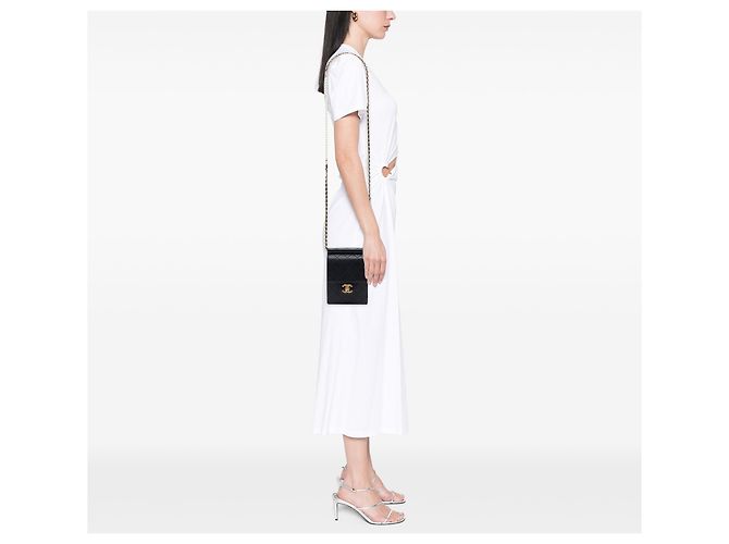 Chanel Black Quilted Lambskin Vertical Chic Pearls Flap Nero - vista 6