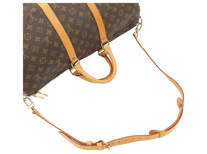 Louis Vuitton Brown Monogram Keepall Bandouliere 50 Marrone - vista 17