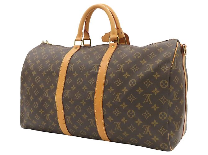 Louis Vuitton Brown Monogram Keepall Bandouliere 50 Marrone - vista 2