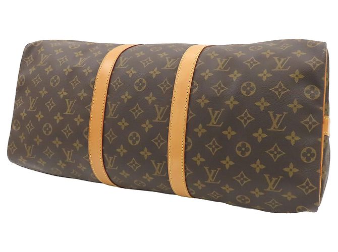 Louis Vuitton Brown Monogram Keepall Bandouliere 50 Marrone - vista 3