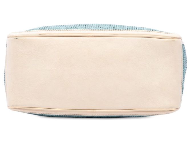 Céline Borsa a mano Celine Boogie in rafia blu Blu chiaro - vista 3