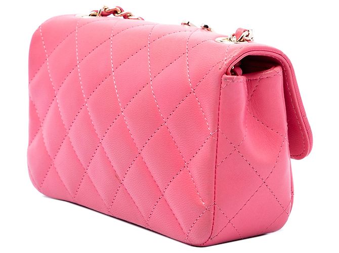 Chanel Pink Extra Mini Lambskin V for Victory Flap Rosa - vista 2