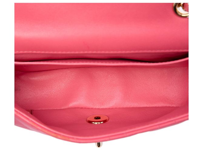 Chanel Pink Extra Mini Lambskin V for Victory Flap Rosa - vista 4