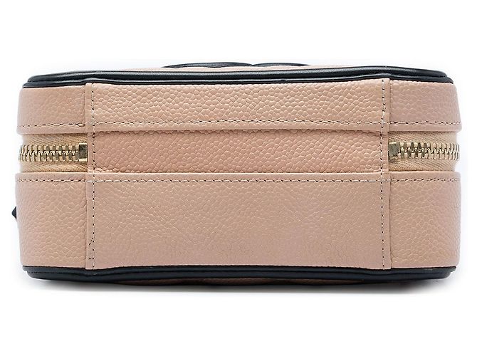 Chanel Vanity Case Small Bicolor Caviar CC Filigree Brown Marrone Carne - vista 3