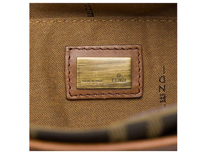 Borsa a tracolla Fendi in tela Zucca marrone - vista 5