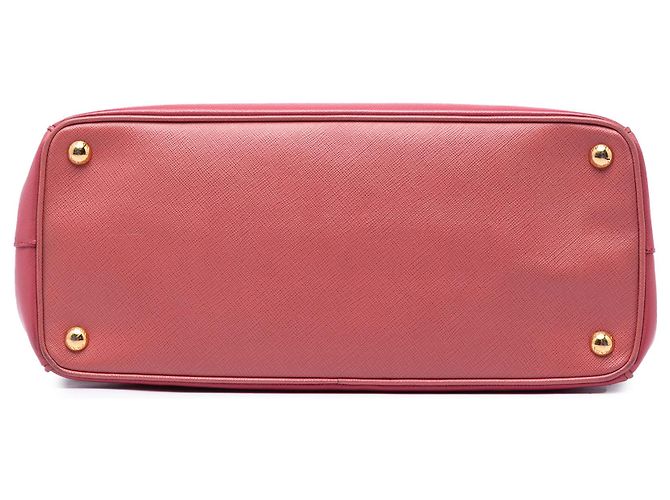 Prada Borsa Tote Galleria Double Zip Large in pelle Saffiano Rosa - vista 3