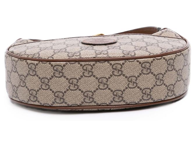 Borsa Mini GG Supreme a Mezzaluna Gucci Beige - vista 3