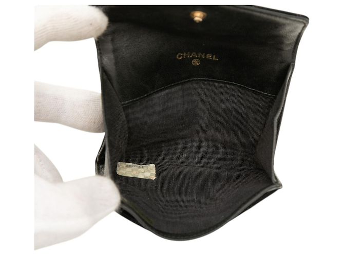Chanel CC Satin Flap Münzbeutel in Schwarz - Ansicht 4