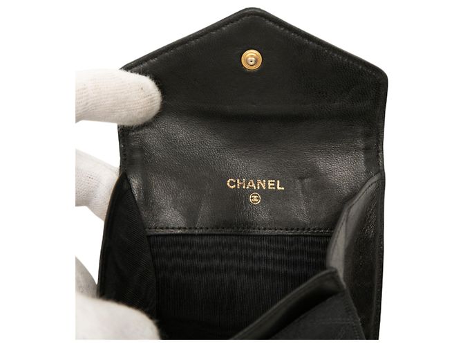 Chanel CC Satin Flap Münzbeutel in Schwarz - Ansicht 5