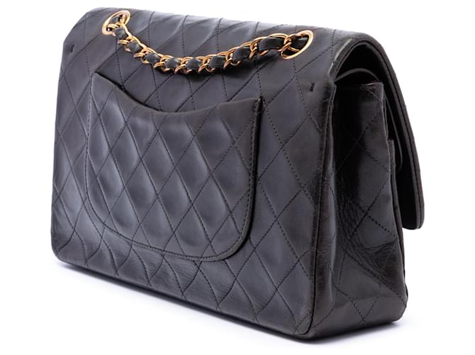 Chanel Black Medium Classic Lambskin Double Flap Nero - vista 2