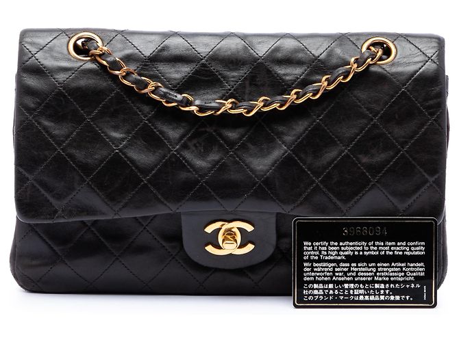Chanel Black Medium Classic Lambskin Double Flap Nero - vista 7
