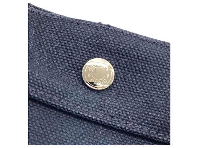 Hermès Bora Tote Bag Marineblau Canvas - Ansicht 10