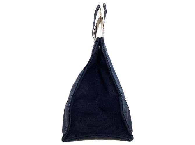 Hermès Bora Tote Bag Marineblau Canvas - Ansicht 3