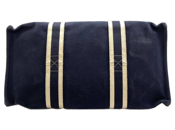 Hermès Bora Tote Bag Marineblau Canvas - Ansicht 4