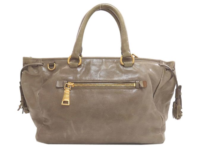 Borsa a mano in pelle 2-Way Prada da donna Marrone - vista 2