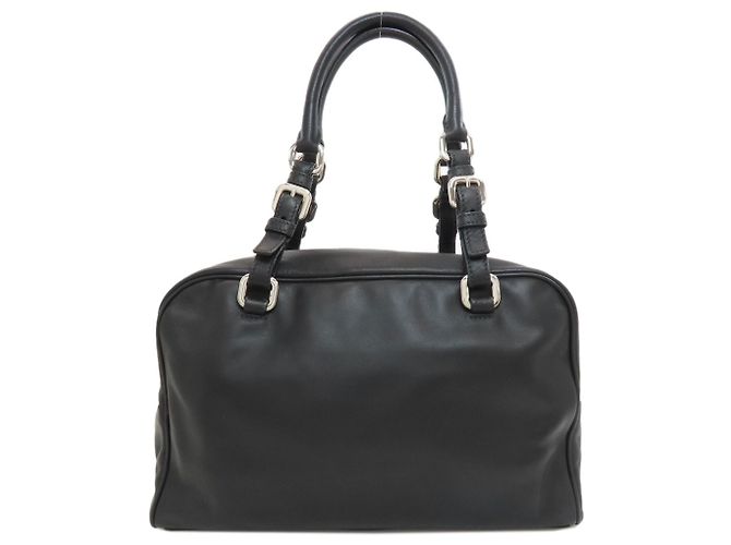 Borsa Mini Boston Prada BR3091 con logo impresso Nero - vista 2