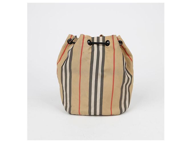 Burberry Pouch a secchiello con coulisse Poibe Marrone - vista 4