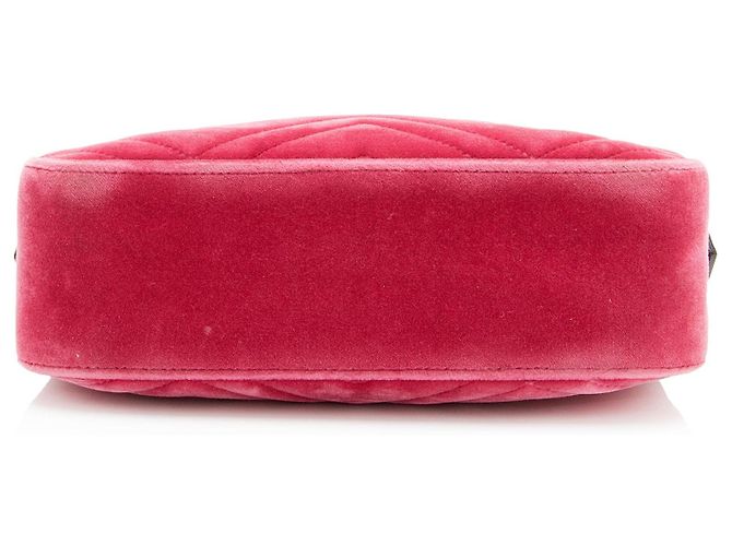 Borsa Small Camera Gucci Matelassé Velvet GG Marmont Rosa - vista 4