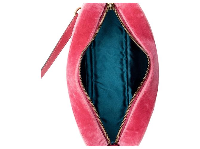 Borsa Small Camera Gucci Matelassé Velvet GG Marmont Rosa - vista 7