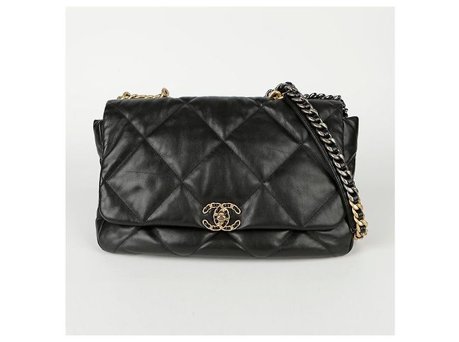Chanel Bolso de Hombro Maxi Negro de Piel de Cordero - vista 2