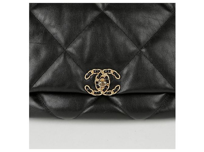 Chanel Bolso de Hombro Maxi Negro de Piel de Cordero - vista 3
