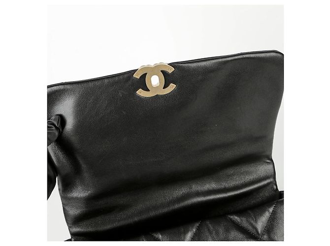 Chanel Bolso de Hombro Maxi Negro de Piel de Cordero - vista 9