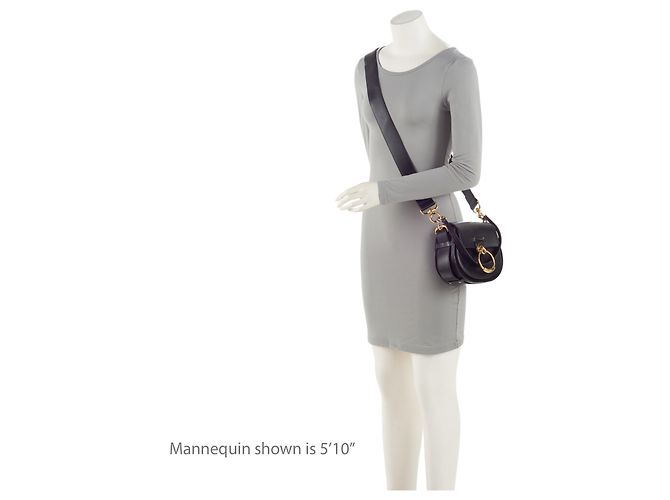 Chloé Borsa a spalla piccola Tess in pelle di vitello Chloe Nero - vista 5
