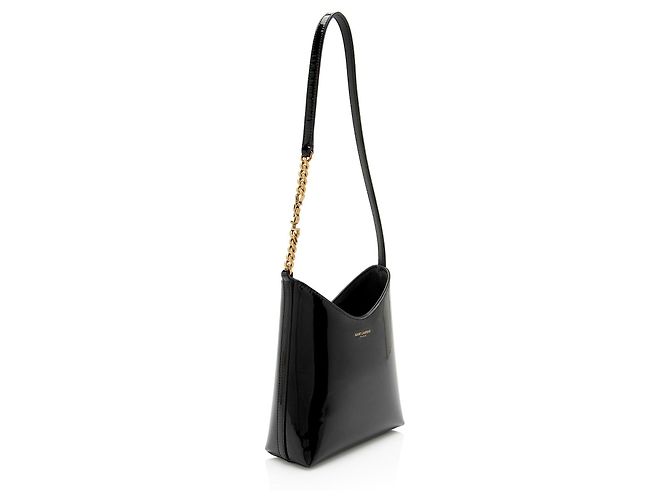 Saint Laurent Rendez-Vous Mini Hobo aus Lackleder Schwarz - Ansicht 2