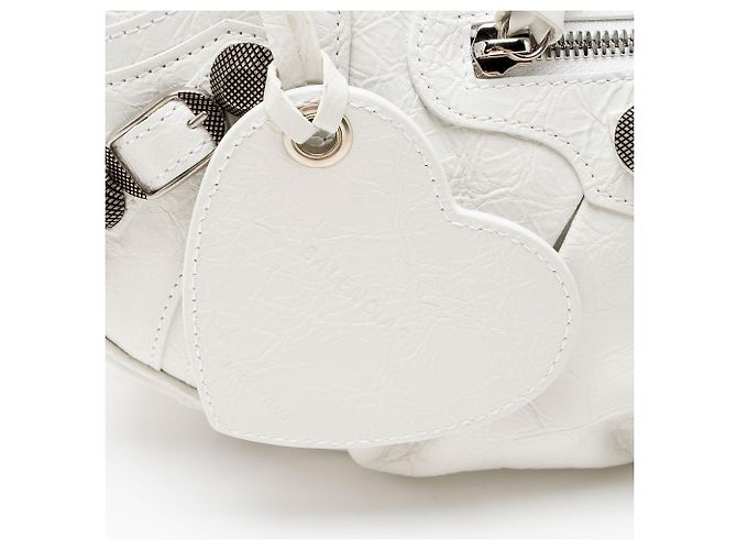 Borsa a spalla Small Le Cagole in agnello Balenciaga Bianco - vista 10