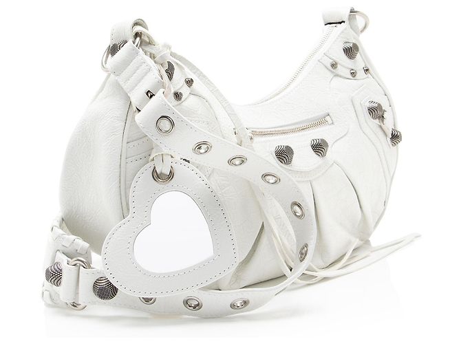 Borsa a spalla Small Le Cagole in agnello Balenciaga Bianco - vista 2