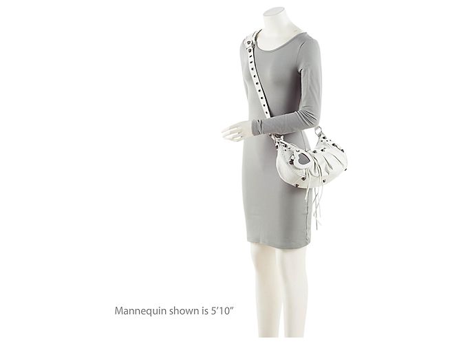 Borsa a spalla Small Le Cagole in agnello Balenciaga Bianco - vista 5