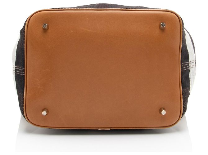 Borsa a secchiello Burberry Canvas Check Susanna Marrone Beige - vista 4