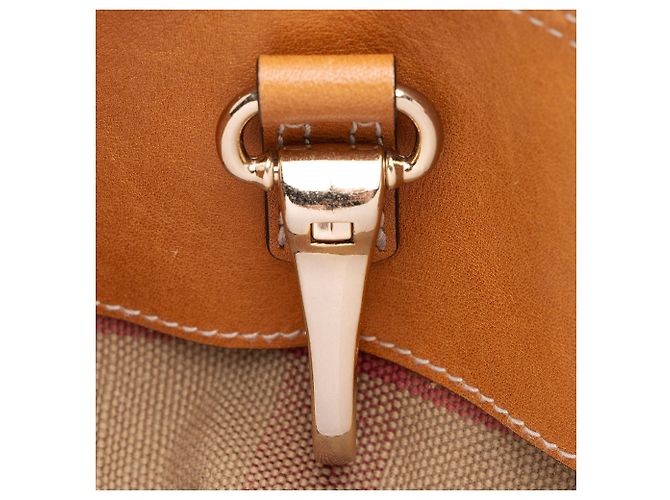 Borsa a secchiello Burberry Canvas Check Susanna Marrone Beige - vista 9