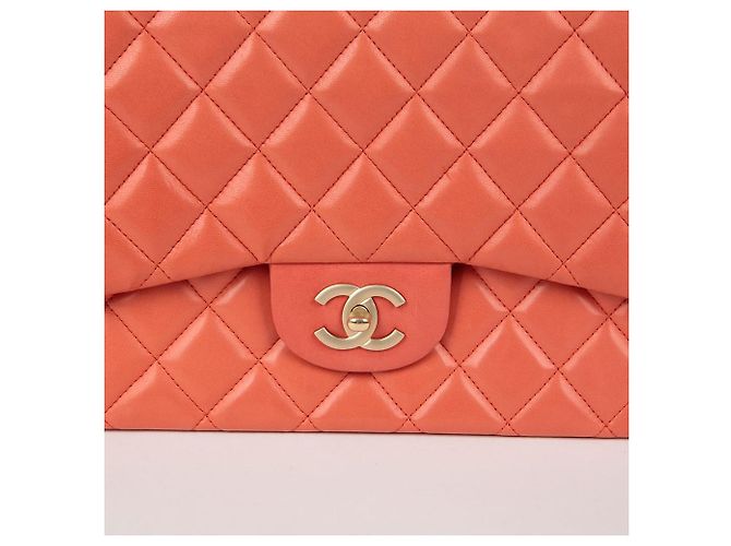 Chanel Borsa a tracolla grande classica Arancione - vista 4