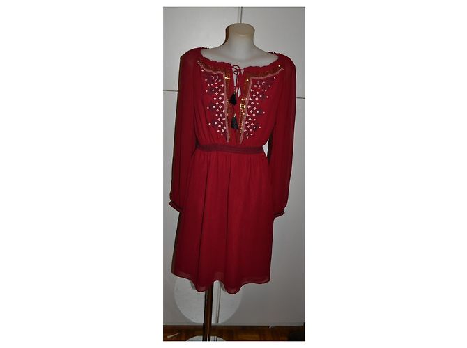 Altuzarra besticktes Kleid in Bordeaux Rot - Ansicht 2