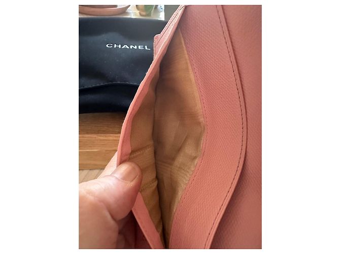 Cartera Larga Chanel de Cuero Caviar Rosa - vista 7