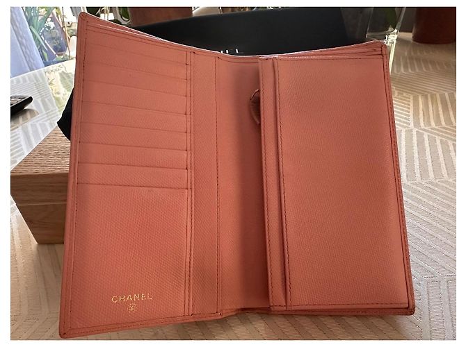 Cartera Larga Chanel de Cuero Caviar Rosa - vista 8