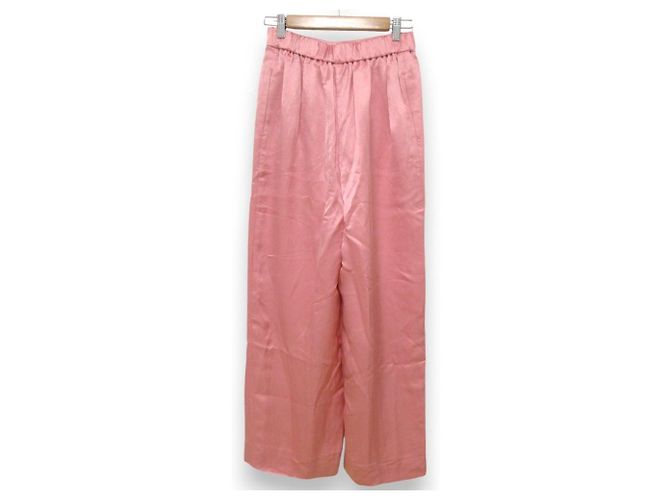 Autre Marque yori Satin-Weitenhose aus Acetat Pink - Ansicht 2
