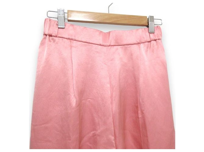 Autre Marque yori Satin-Weitenhose aus Acetat Pink - Ansicht 3