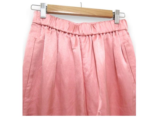 Autre Marque yori Satin-Weitenhose aus Acetat Pink - Ansicht 5