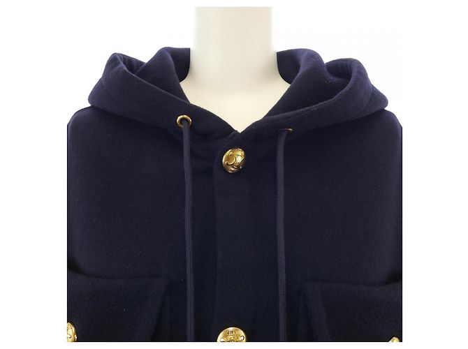 Céline Chaqueta Celine Triomphe 100% Cachemira Azul Azul marino - vista 5