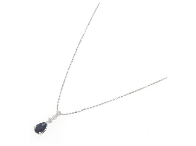 Autre Marque Collana in Pt900 Pt850 Zaffiro e Diamante Argento - vista 2