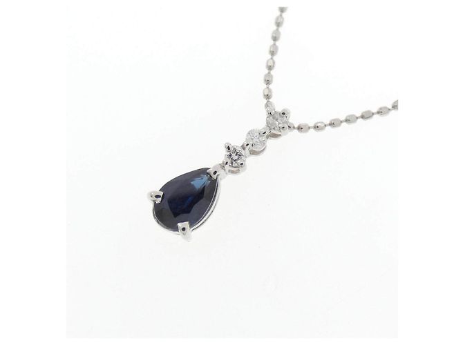 Autre Marque Collana in Pt900 Pt850 Zaffiro e Diamante Argento - vista 3