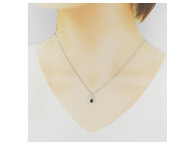 Autre Marque Collana in Pt900 Pt850 Zaffiro e Diamante Argento - vista 6