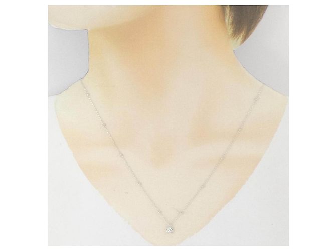Autre Marque Collana in oro bianco K10 e diamanti Argento - vista 6