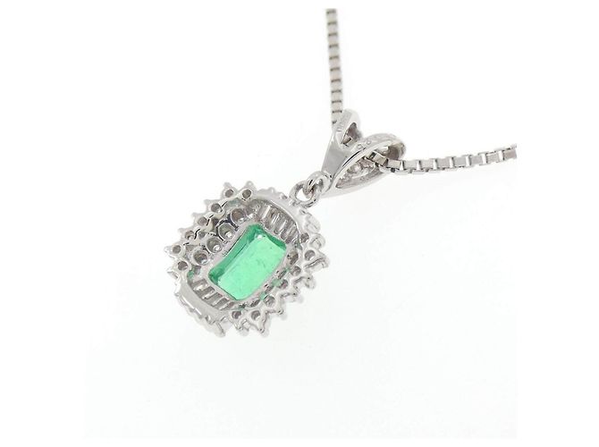 Autre Marque Collana in Pt900/Pt850 con smeraldo e diamante Verde - vista 4