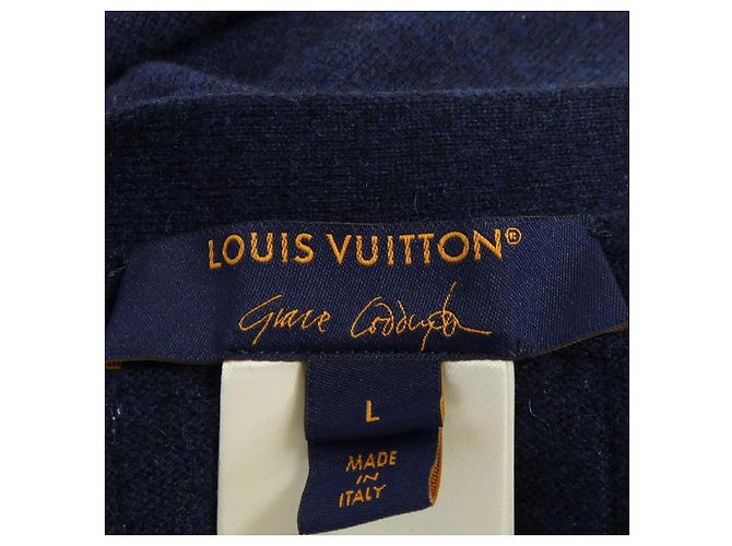 Cárdigan de cachemira Louis Vuitton Grace Coddington Azul Azul marino - vista 4